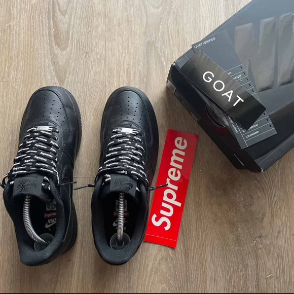 SOLD - SUPREME x AIR FORCE 1 LOW ‘LOGO BOX - BL VX ACK’ - Picture 8 of 9
